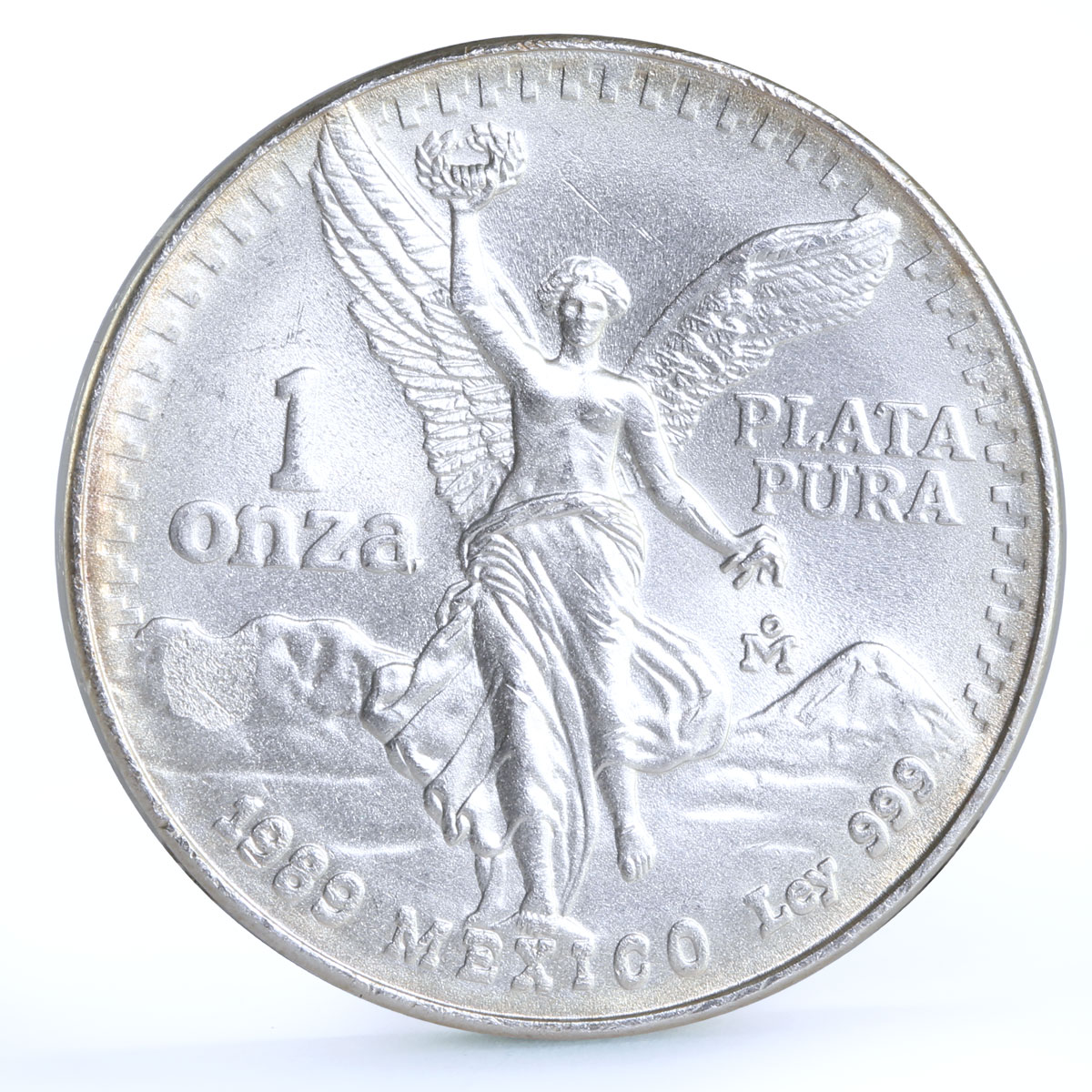 Mexico 1 onza Libertad Angel of Independence silver coin 1989