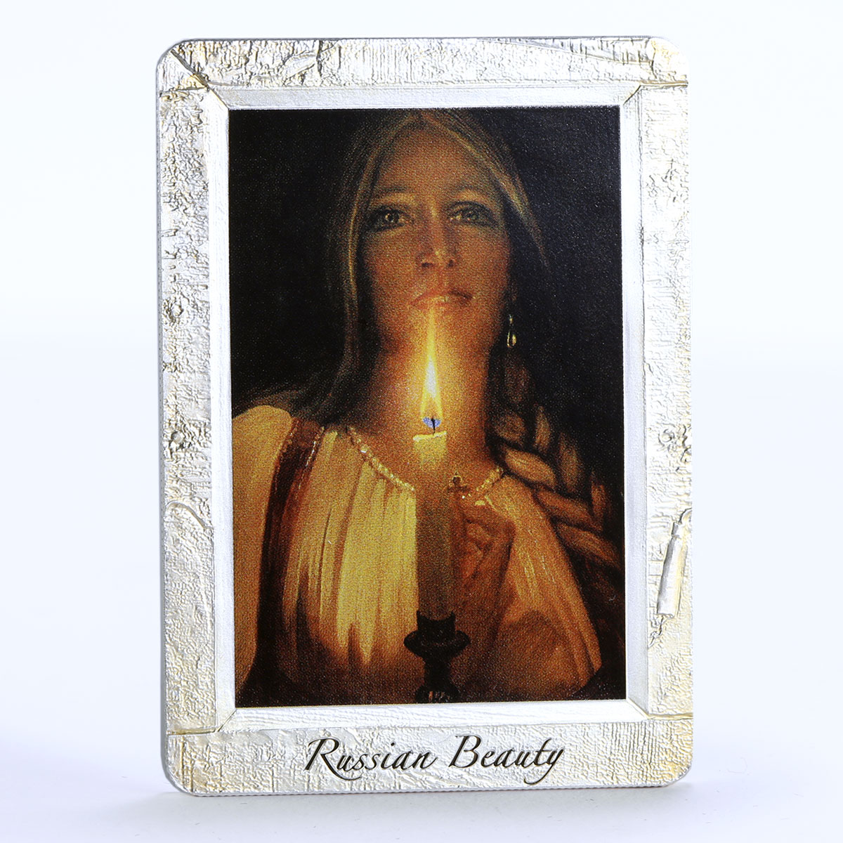 Niue 2 dollars Russian Beauty Girl with Candle Art colored silver coin 2012