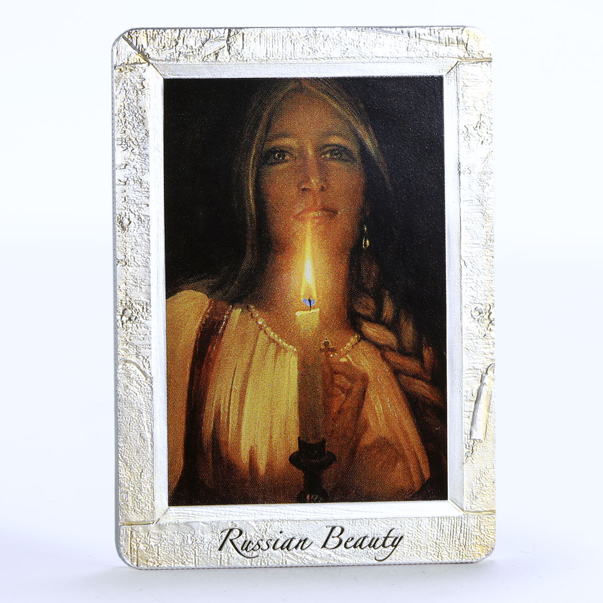 Niue 2 dollars Russian Beauty Girl with Candle Art colored silver coin 2012