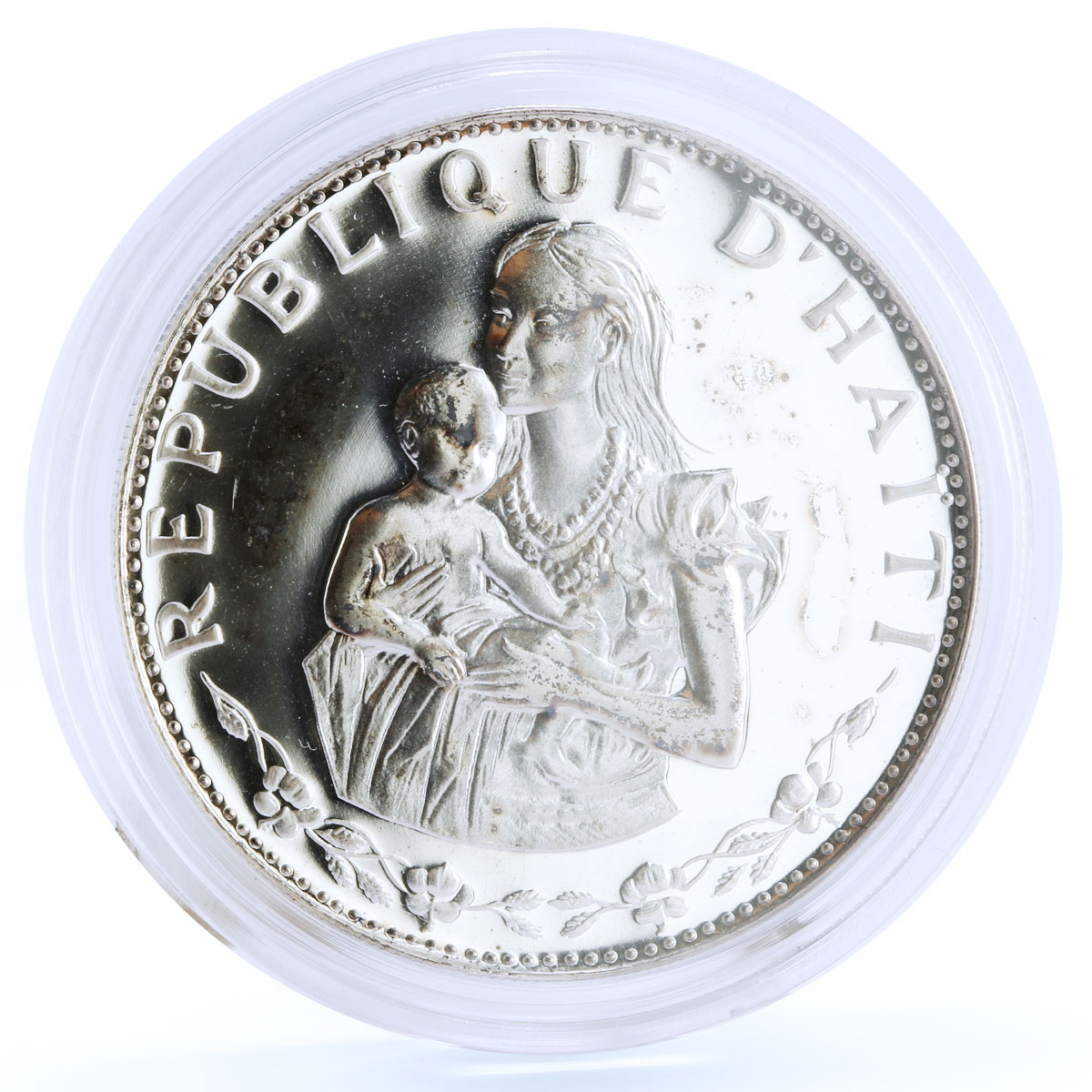 Haiti 50 gourdes International Year of Mother and Child proof silver coin 1973