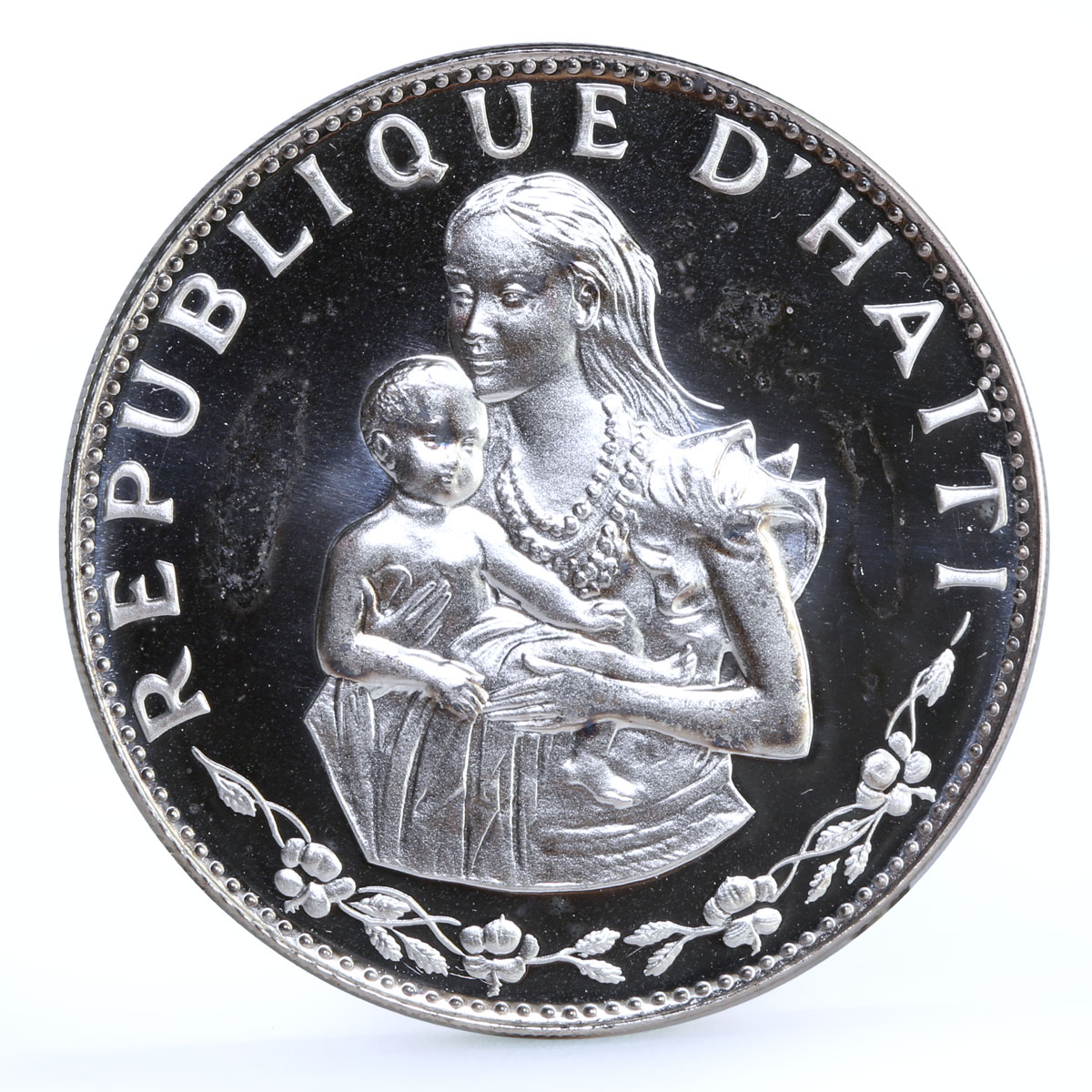 Haiti 50 gourdes International Year of Mother and Child proof silver coin 1973