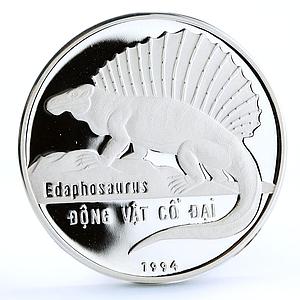 Vietnam 100 dong Prehistoric Animals Edaphosaurus Fauna proof silver coin 1994