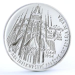 Czech Republic 200 korun St Vitus Cathedral Church Architecture silver coin 1994