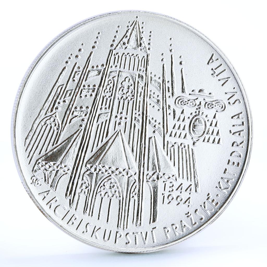 Czech Republic 200 korun St Vitus Cathedral Church Architecture silver coin 1994