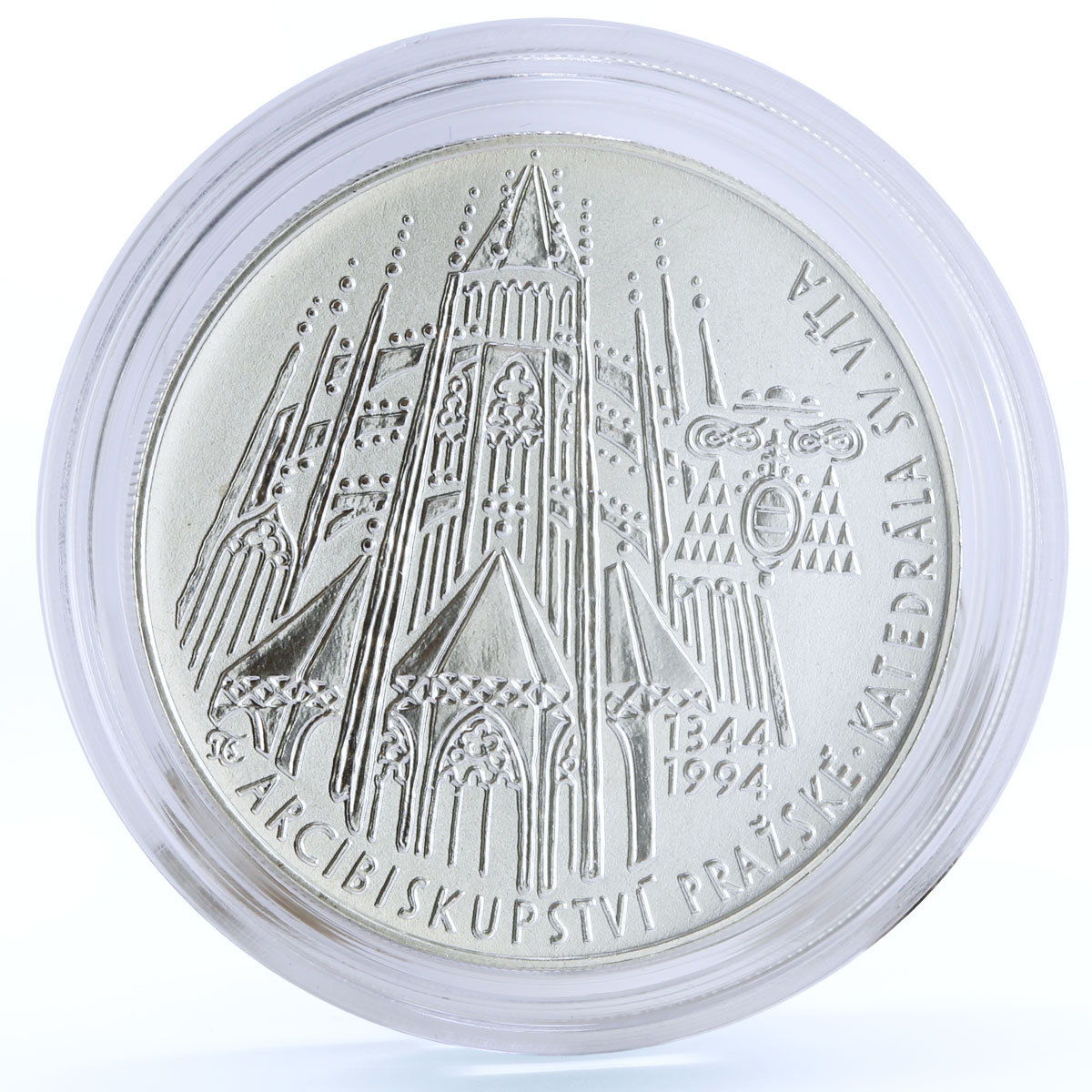 Czech Republic 200 korun St Vitus Cathedral Church Architecture silver coin 1994