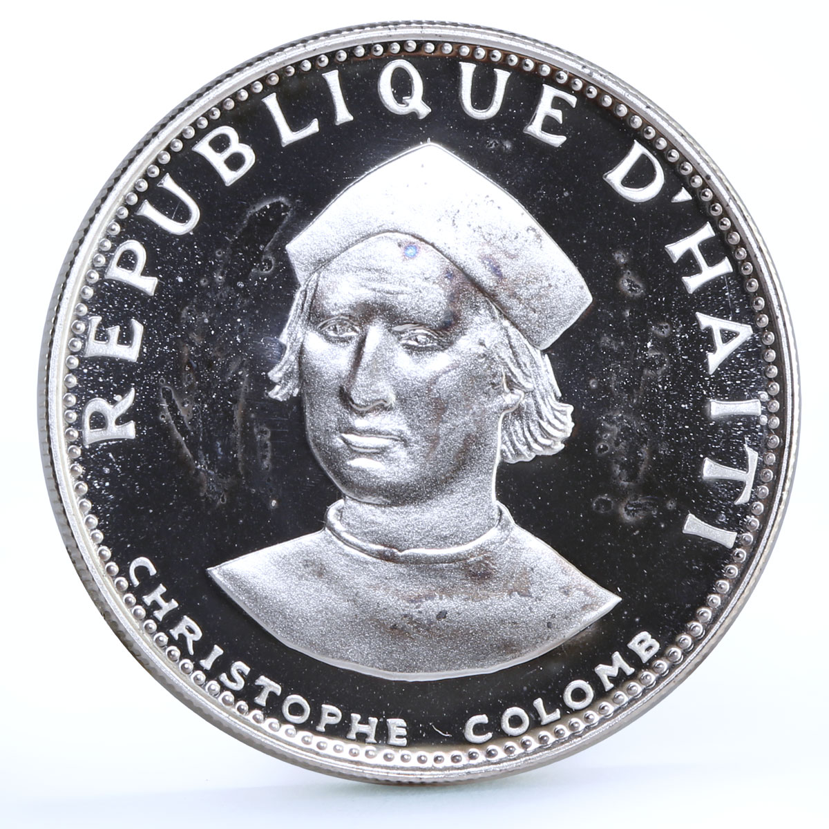 Haiti 25 gourdes Christopher Columbus proof silver coin 1973