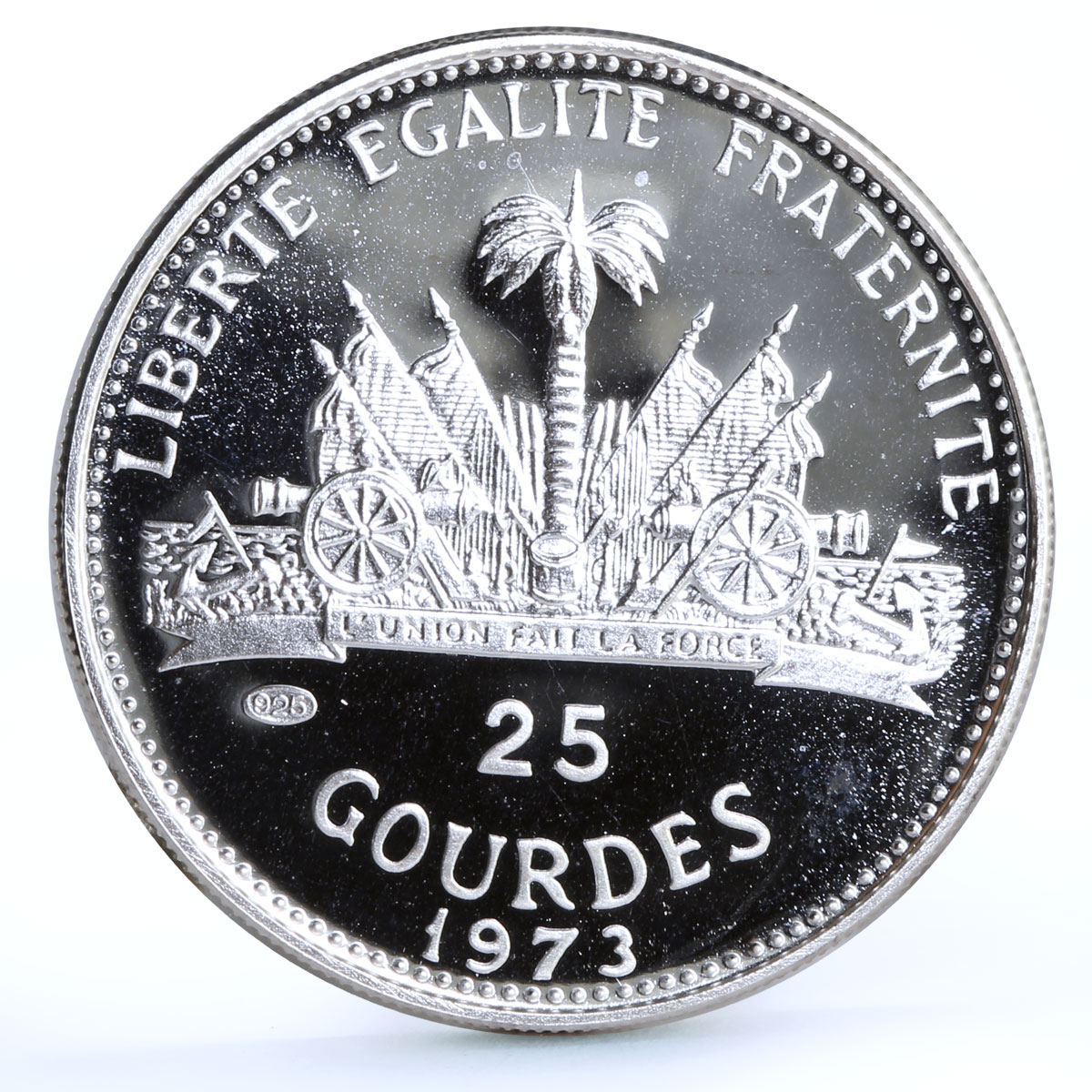 Haiti 25 gourdes Christopher Columbus proof silver coin 1973