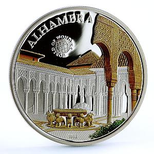 Palau 5 dollars World of Wonders Alhambra Park Architecture silver coin 2011