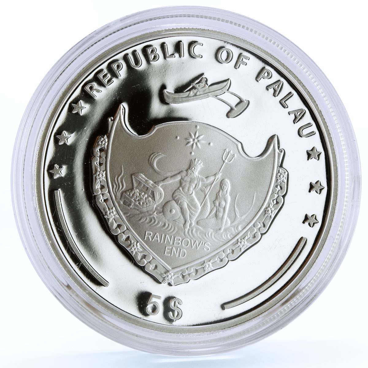 Palau 5 dollars World of Wonders Alhambra Park Architecture silver coin 2011