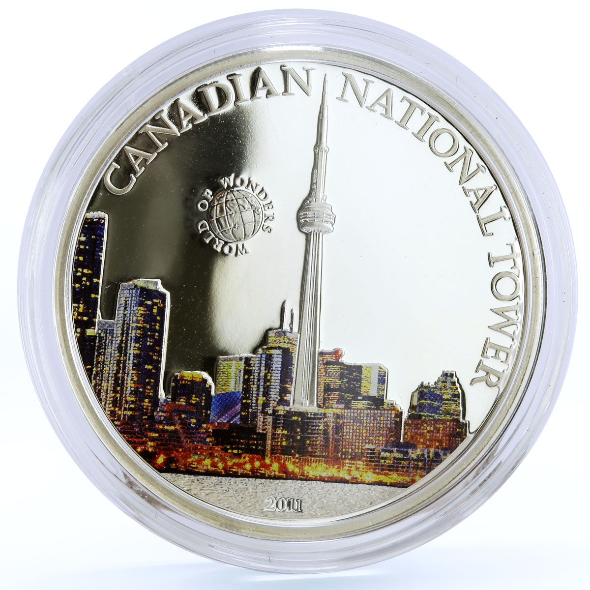 Palau 5 dollars World of Wonders Canadian Tower Architecture silver coin 2011