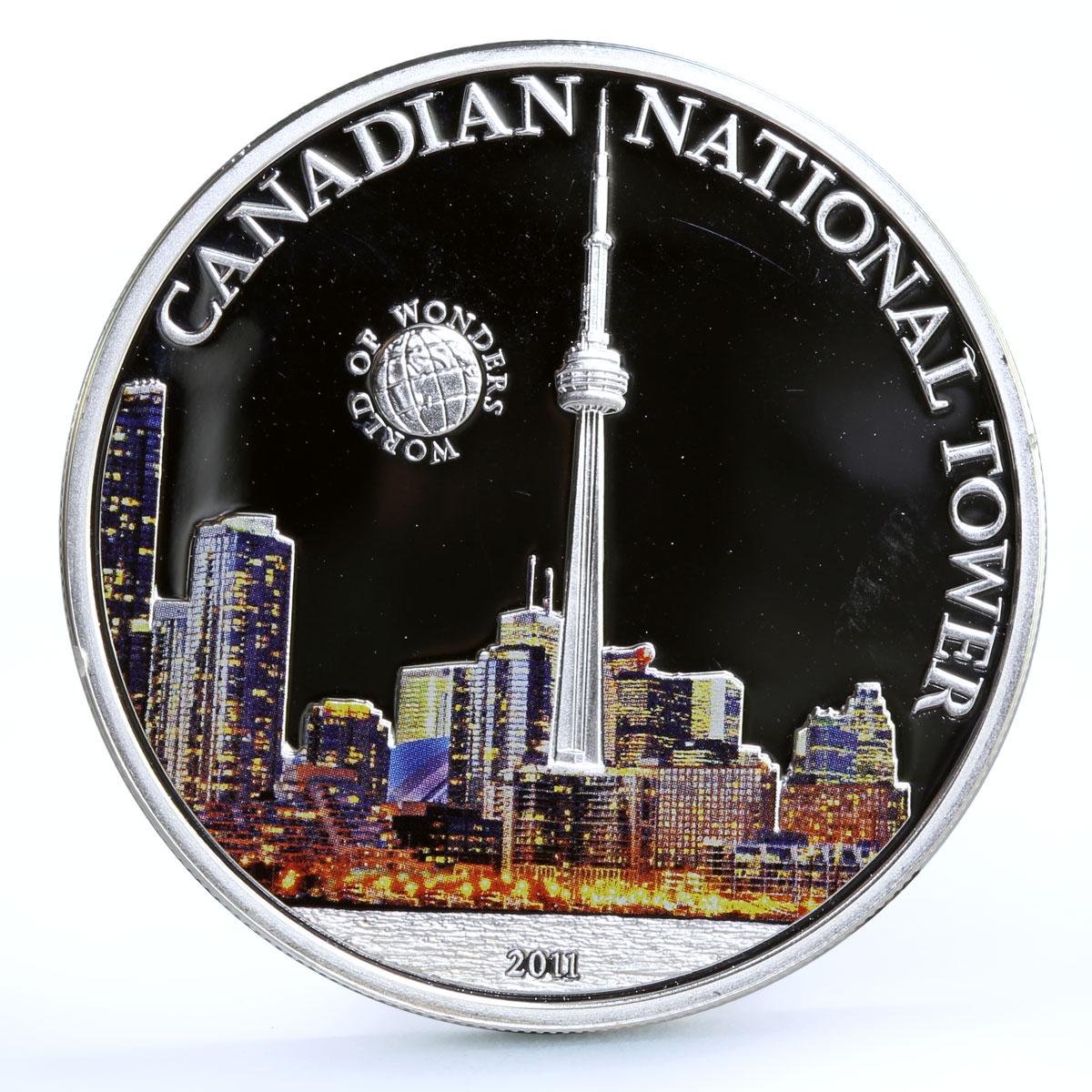 Palau 5 dollars World of Wonders Canadian Tower Architecture silver coin 2011