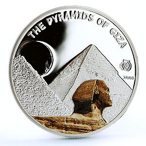 Palau 5 dollars World of Wonders Pyramids of Giza Architecture silver coin 2009