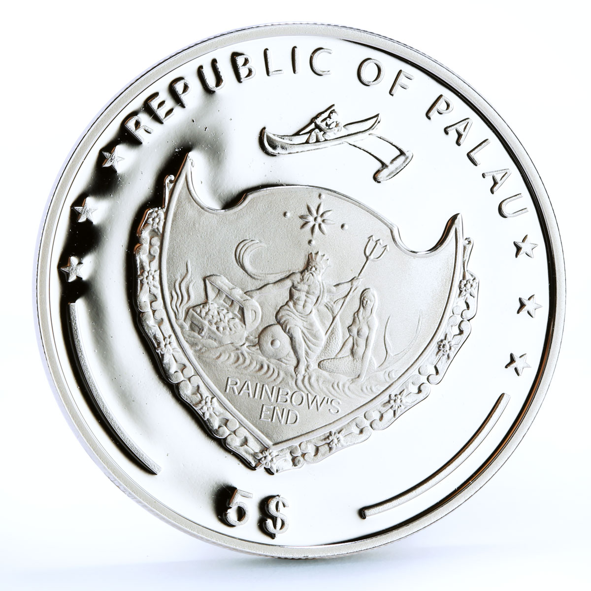 Palau 5 dollars World of Wonders Pyramids of Giza Architecture silver coin 2009
