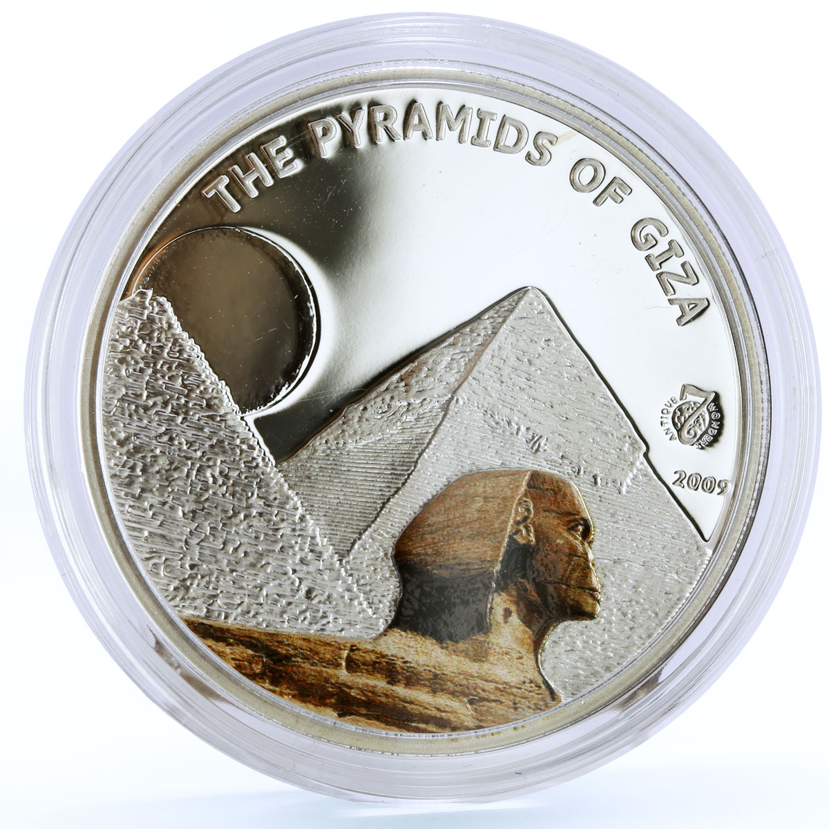 Palau 5 dollars World of Wonders Pyramids of Giza Architecture silver coin 2009