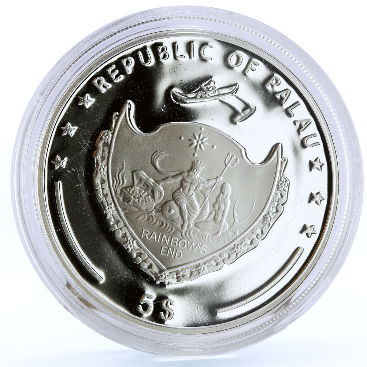 Palau 5 dollars World of Wonders Pyramids of Giza Architecture silver coin 2009