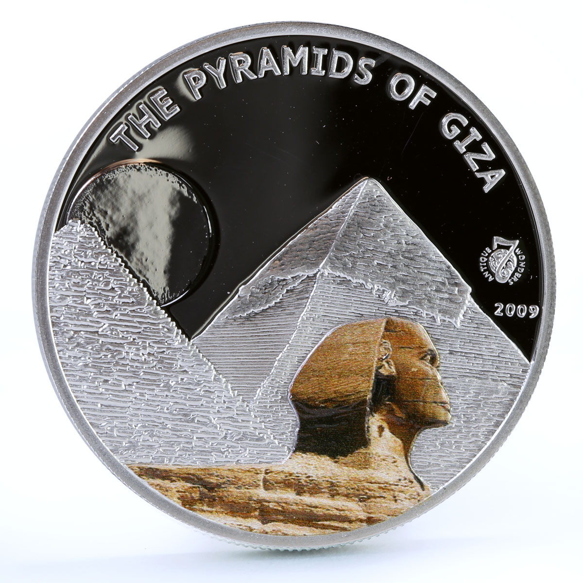 Palau 5 dollars World of Wonders Pyramids of Giza Architecture silver coin 2009