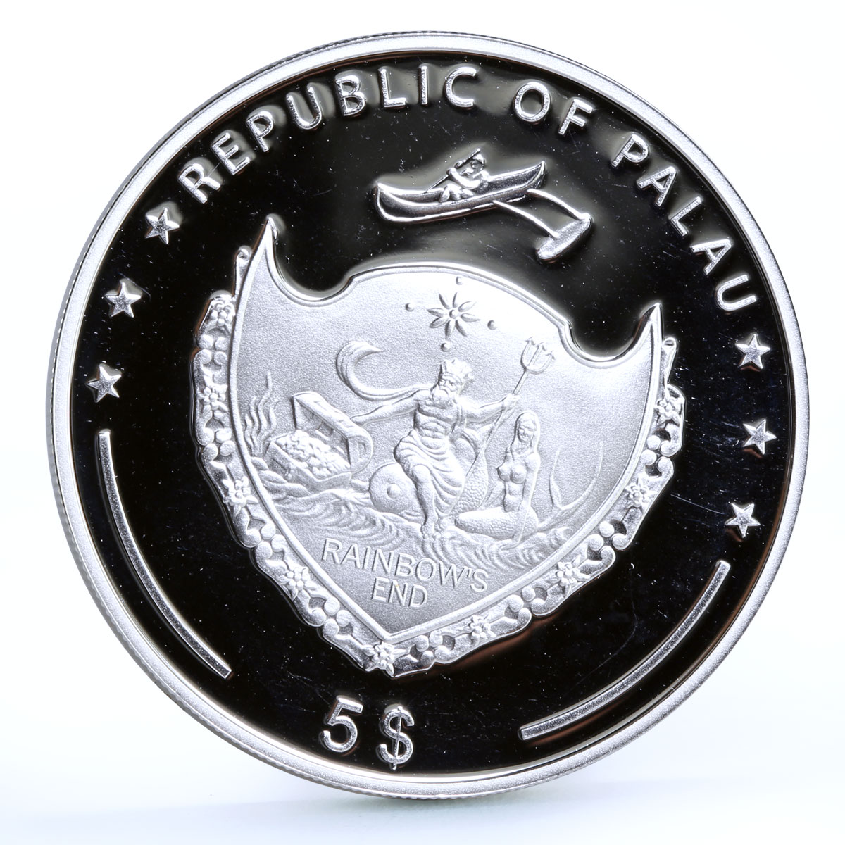 Palau 5 dollars World of Wonders Pyramids of Giza Architecture silver coin 2009