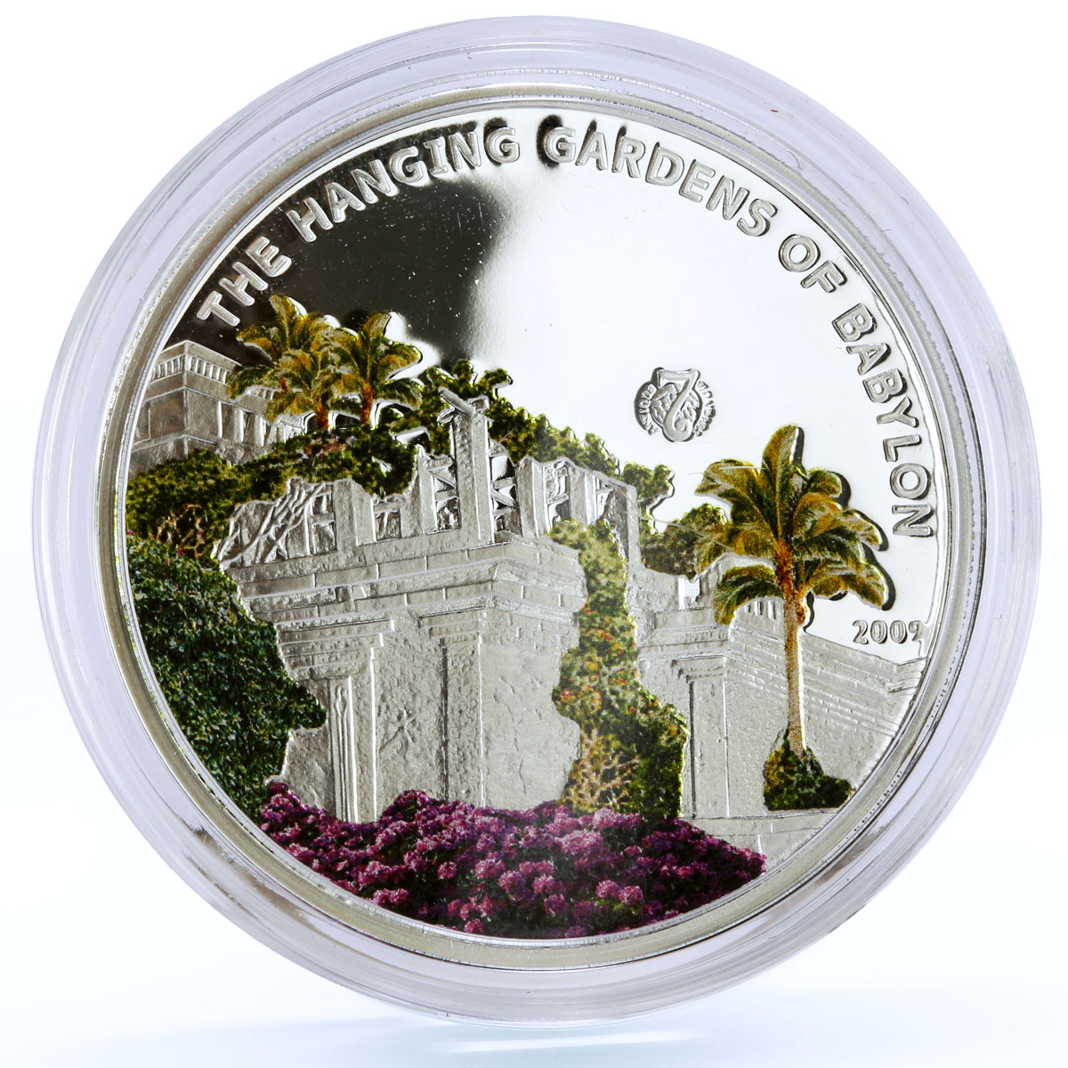Palau 5 dollars World of Wonders The Hanging Gardens Architecture Ag coin 2009