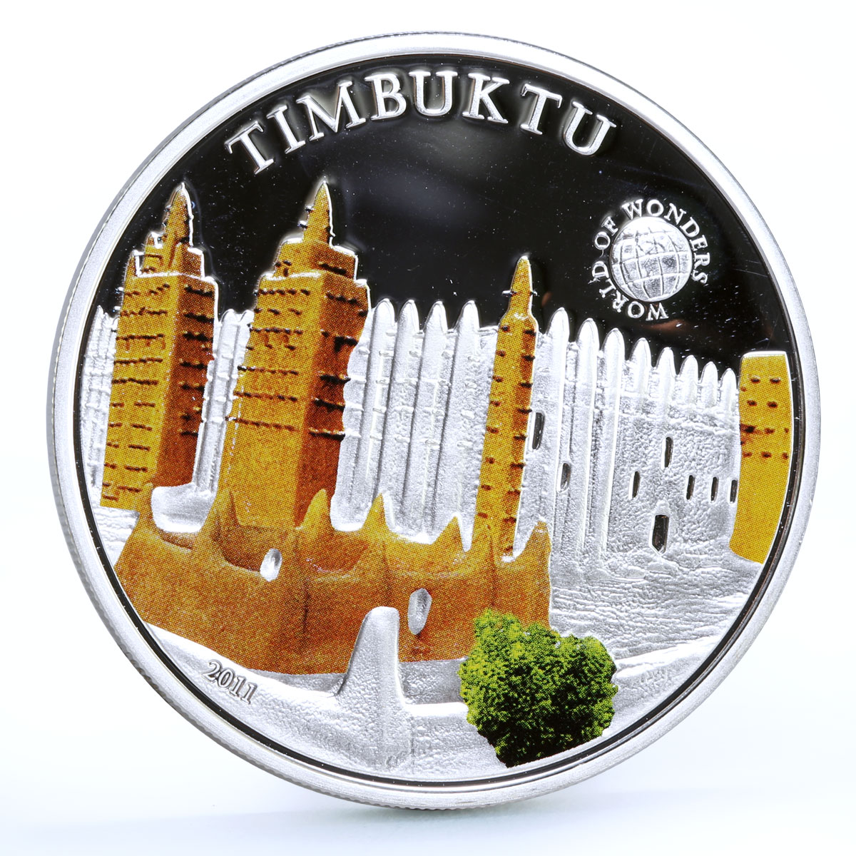 Palau 5 dollars World of Wonders Timbuktu City Architecture silver coin 2011