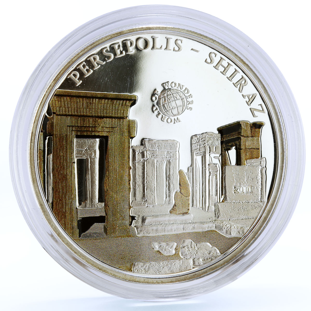 Palau 5 dollars World of Wonders Persepolis Shiraz Architecture silver coin 2011