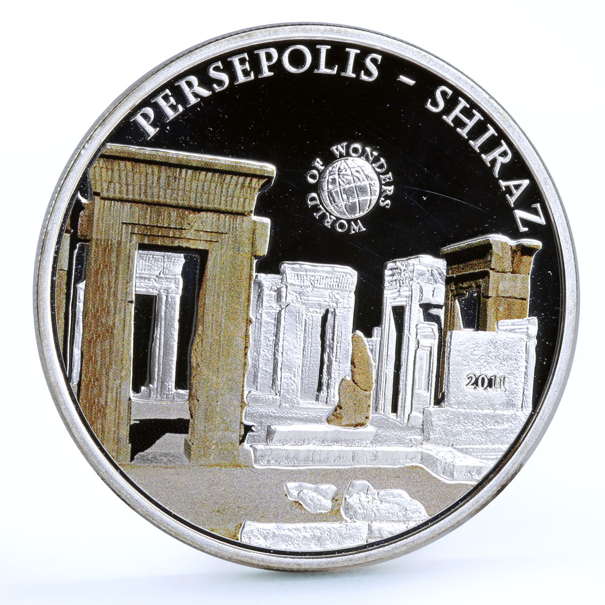 Palau 5 dollars World of Wonders Persepolis Shiraz Architecture silver coin 2011
