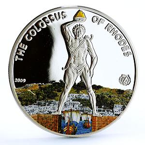 Palau 5 dollars World of Wonders Colossus of Rhodes Architecture Ag coin 2009