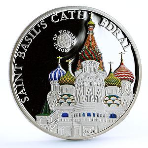 Palau 5 dollars World of Wonders St Basil Cathedral Architecture Ag coin 2010