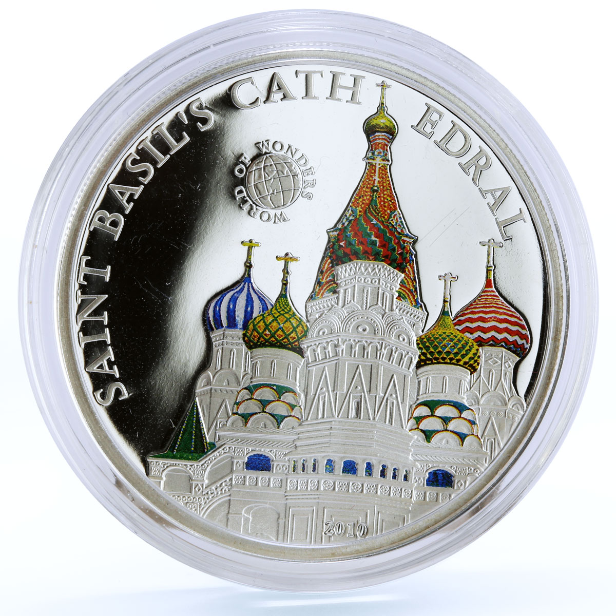 Palau 5 dollars World of Wonders St Basil Cathedral Architecture Ag coin 2010