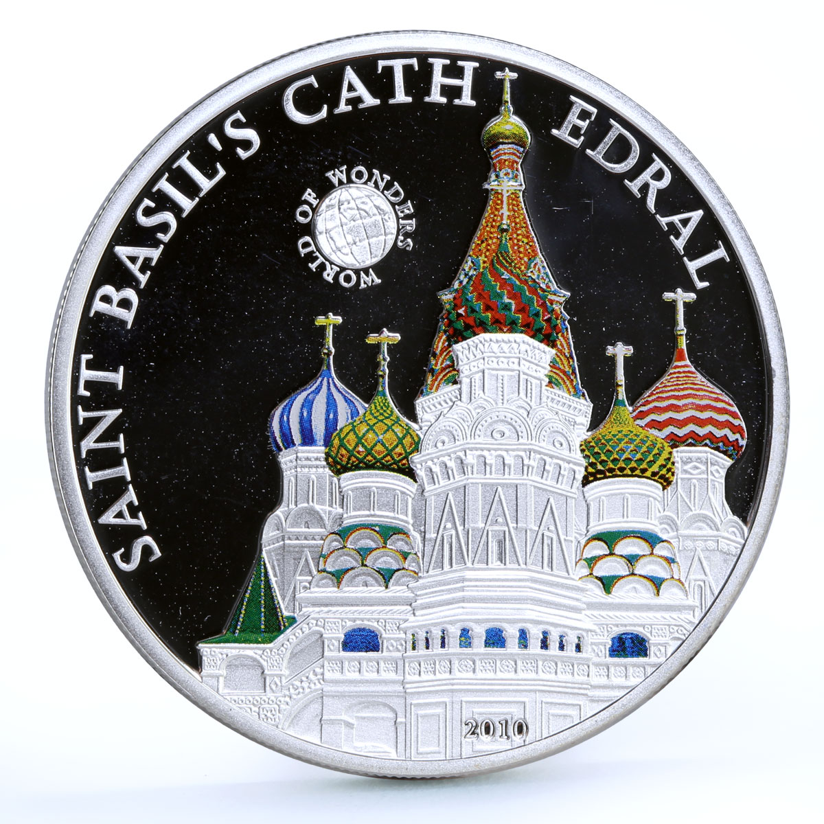 Palau 5 dollars World of Wonders St Basil Cathedral Architecture Ag coin 2010