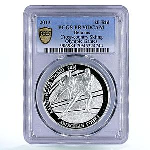 Belarus 20 rubles Sochi Olympic Games Cross Skiing Sports PR70 PCGS Ag coin 2012