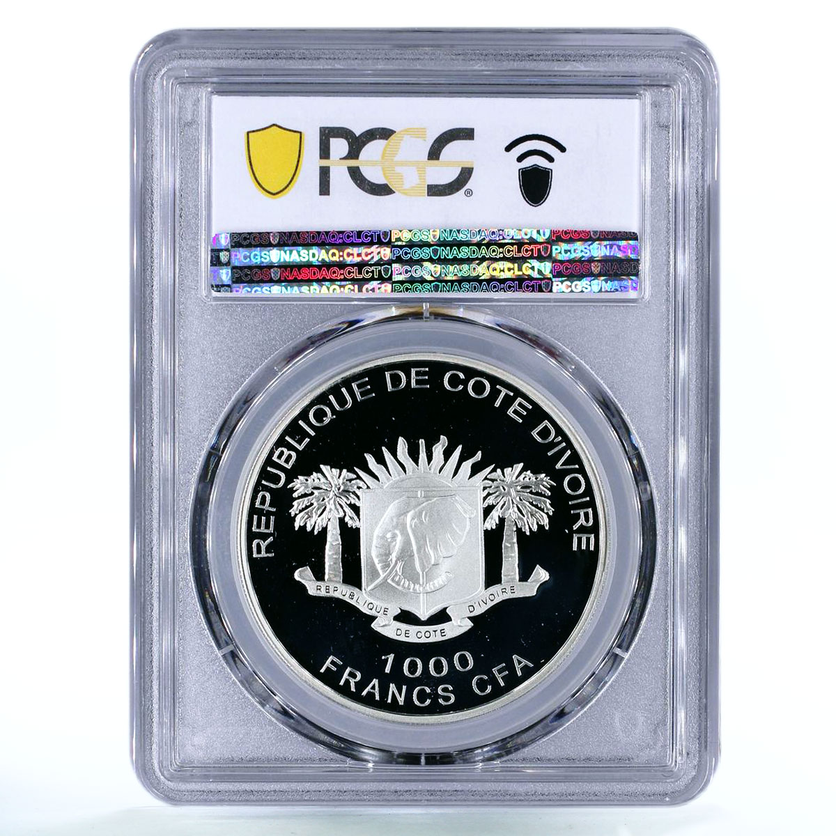 Ivory Coast 1000 francs Ancient Animals Mammoth Fauna PR69 PCGS silver coin 2010