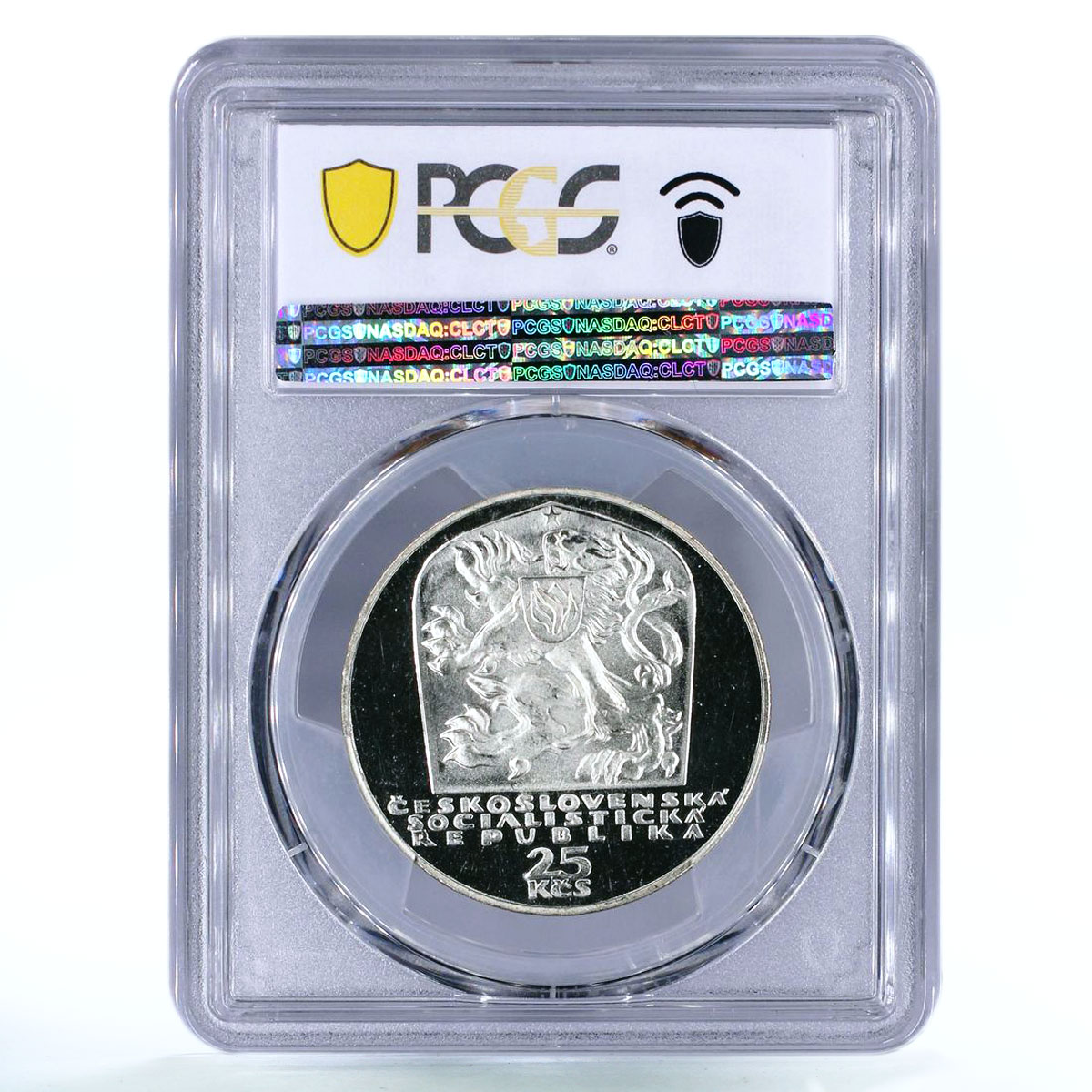 Czechoslovakia 25 korun 25 Years of Slovak Uprising PR66 PCGS silver coin 1969