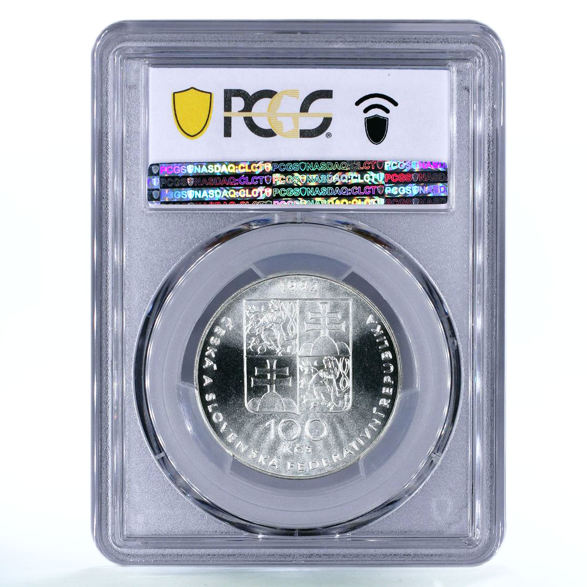 Czechoslovakia 100 korun Lidice and Lezaky Genocide MS66 PCGS silver coin 1992