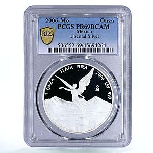 Mexico 1 onza Libertad Angel of Independence PR69 PCGS silver coin 2006