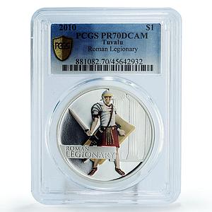 Tuvalu 1 dollar Great Warriors Roman Legioner Soldier PR70 PCGS silver coin 2010