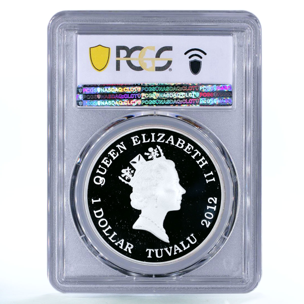 Tuvalu 1 dollar USS Constitution Ship Clipper PR69 PCGS colored silver coin 2012
