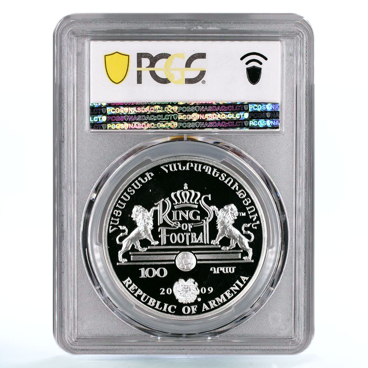 Armenia 100 dram Kings of Football Zbigniew Boniek PR69 PCGS silver coin 2009