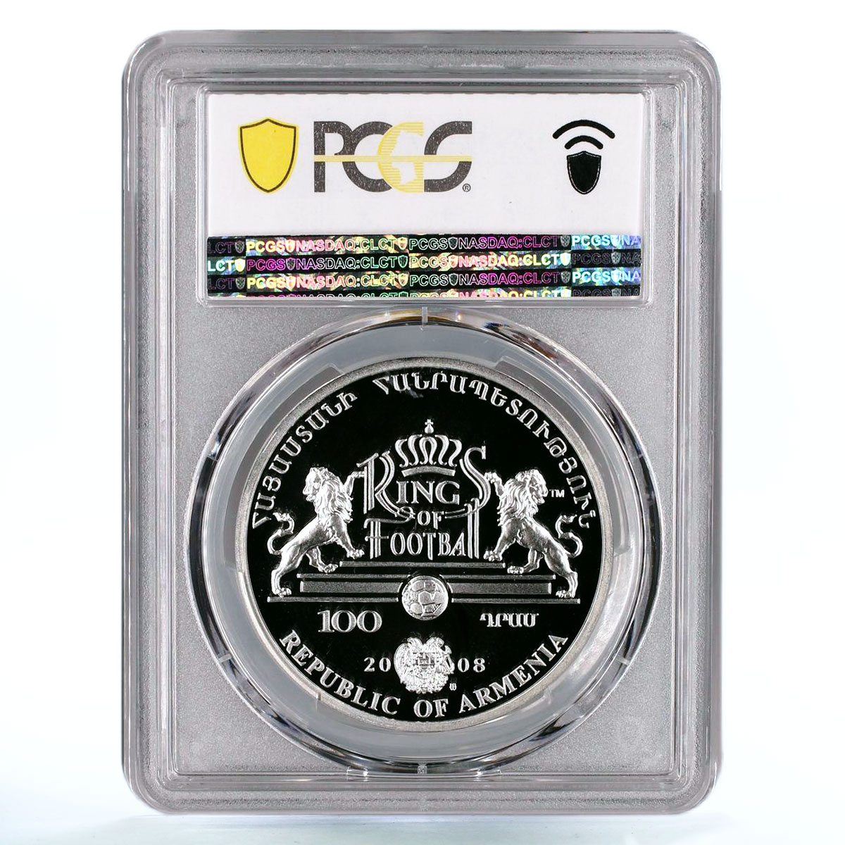 Armenia 100 dram Kings of Football Lev Yashin PR69 PCGS silver coin 2008