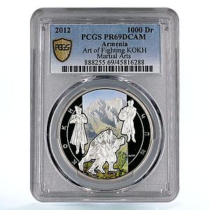 Armenia 1000 dram Martial Arts Kokh Sports PR69 PCGS colored silver coin 2012