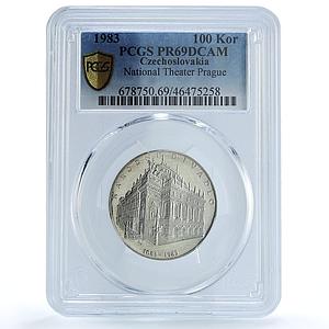 Czechoslovakia 100 korun National Theater in Prague PR69 PCGS silver coin 1983
