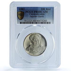 Czechoslovakia 100 korun Writer Jaroslav Hasek Literature PR68 PCGS Ag coin 1983
