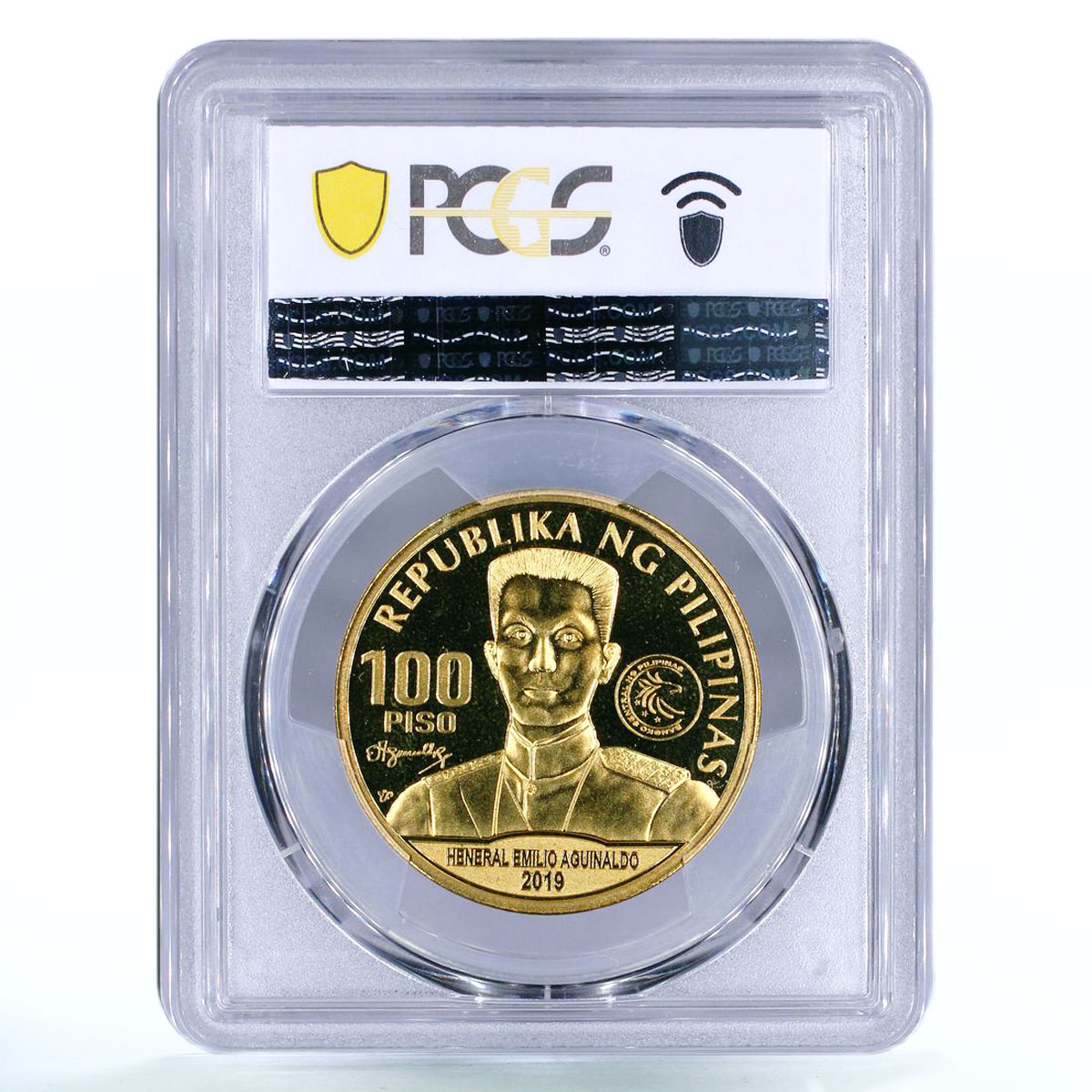 Philippines 100 piso Emilio Aguinaldo Statue Horseman MS67 PCGS CuNi coin 2019