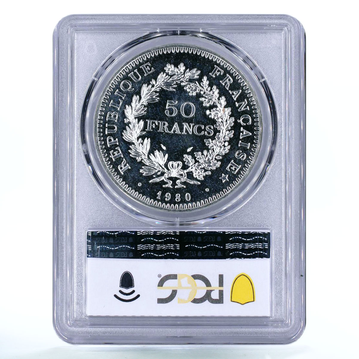 France 50 francs Freedom Equality Fraternity Hercules MS67 PCGS silver coin 1980