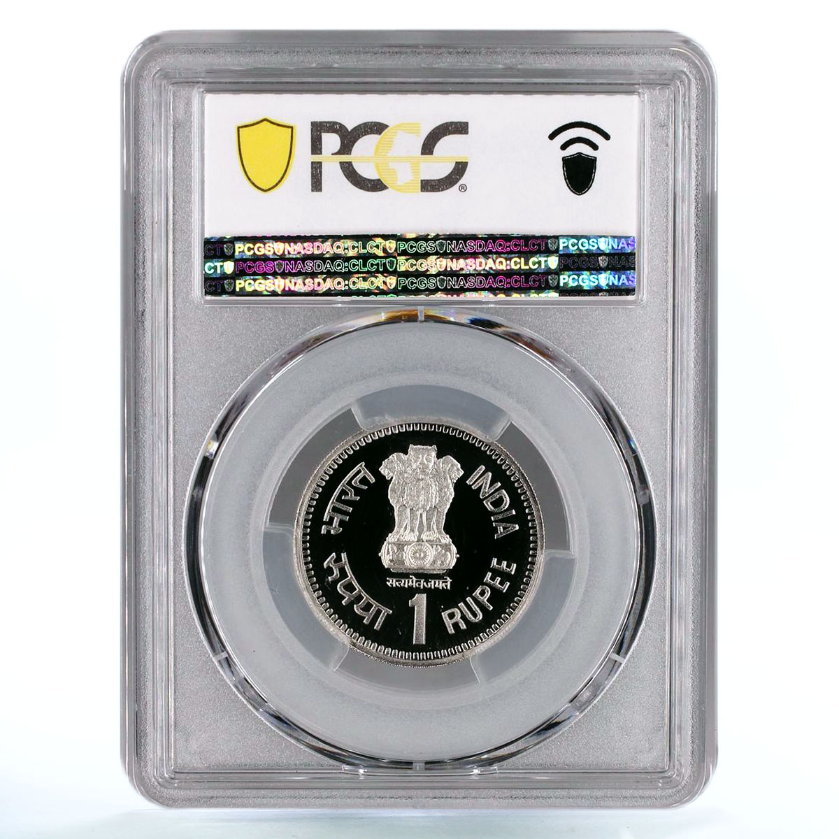 India 1 rupee Premier-Minister Jawaharlal Nehru PR68 PCGS CuNi coin 1989