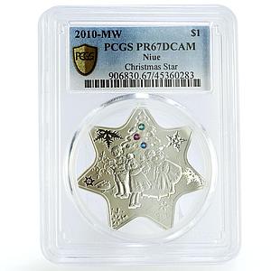 Niue 1 dollar Holidays Christmas Star Tree Children Gifts PR67 PCGS Ag coin 2010