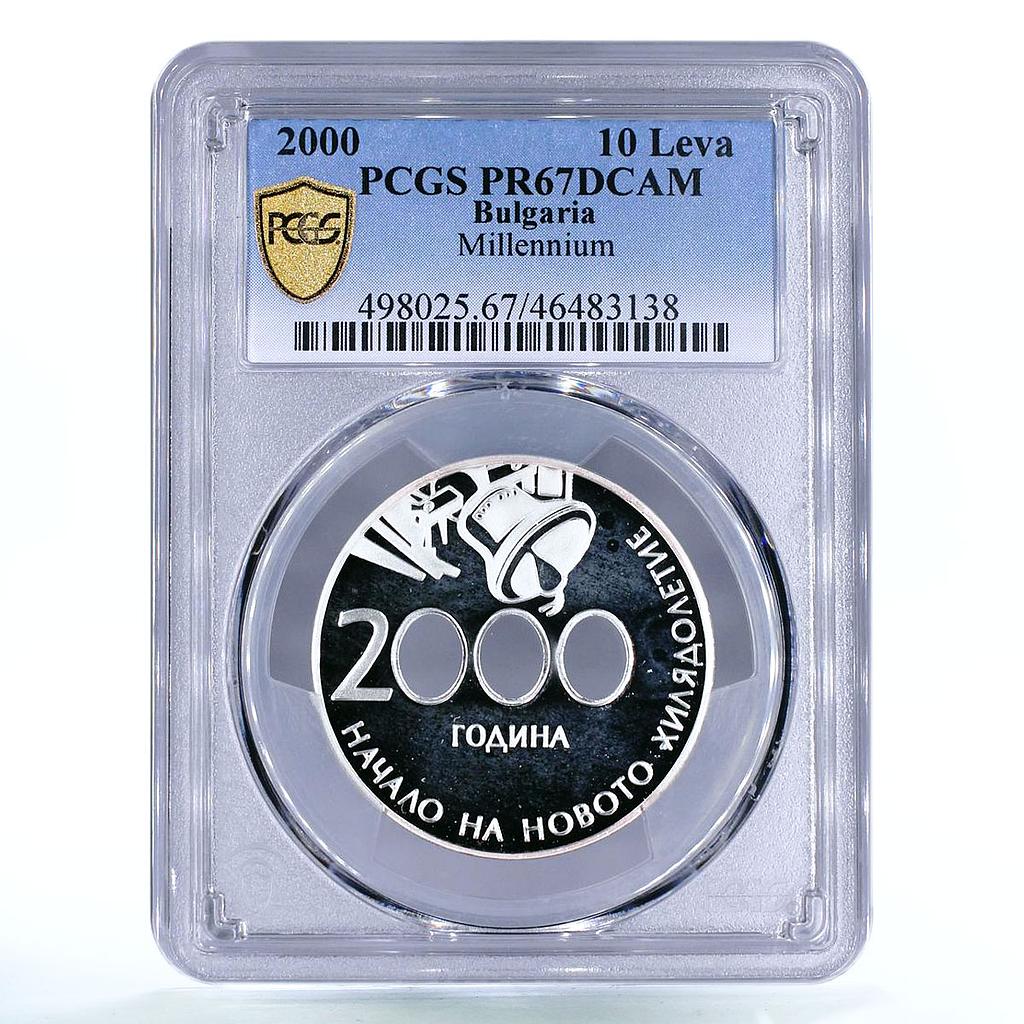 Bulgaria 10 leva The Beginning of the New Millennium PR67 PCGS silver coin 2000