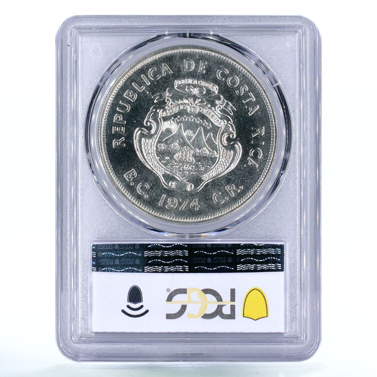 Costa Rica 100 colones Wildlife Conservation Manatee MS68 PCGS silver coin 1974