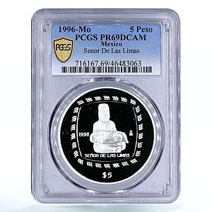 Mexico 5 pesos Senor de Las Limas Lord of Limes PR69 PCGS proof silver coin 1996