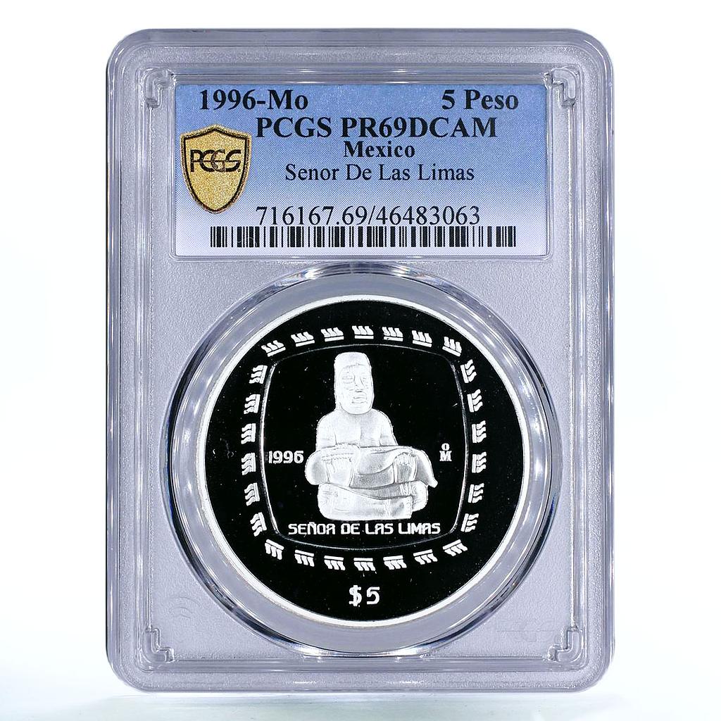 Mexico 5 pesos Senor de Las Limas Lord of Limes PR69 PCGS proof silver coin 1996