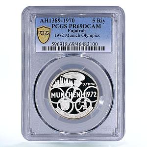 Fujairah 5 riyals Munchen Summer Olympic Games PR68 PCGS proof silver coin 1970